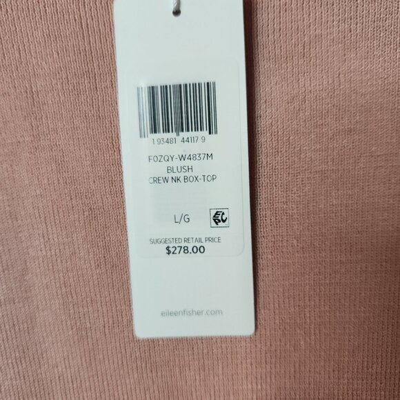 NEW $278 EILEEN FISHER Large Pink Blush Sweater Top High Low Tencel Soft Casual - Picture 2 of 8